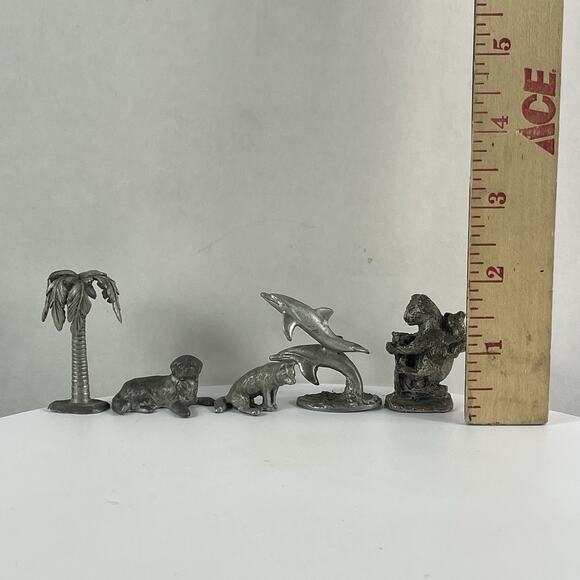 Vintage Wildlife Pewter Figurines Lot Of 5 - Picture 6 of 7